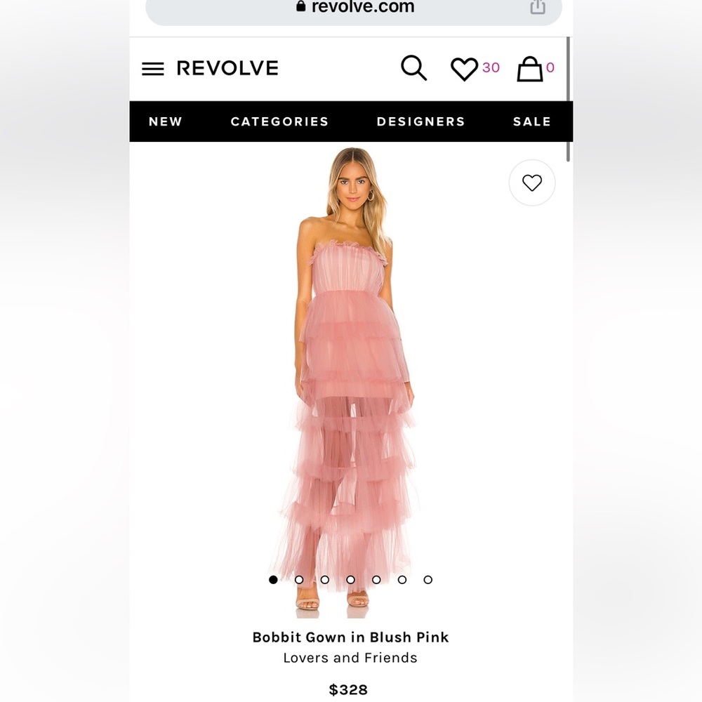 Lover + Friends Gown in Blush Pink